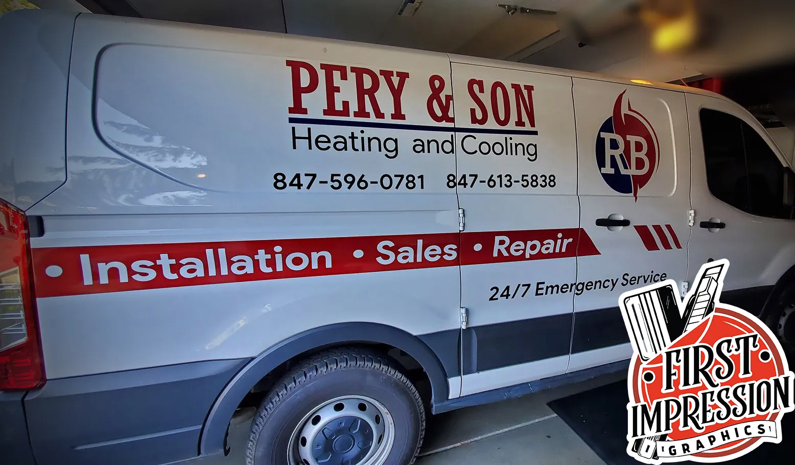 Pery & Son Heating and Cooling Vehicle Wrap for Vans