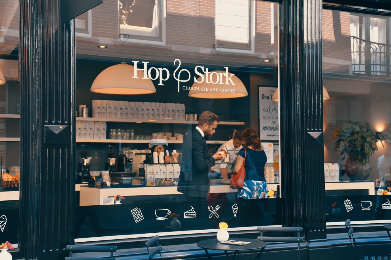 Hop & Stork Perforated Window Graphics Chicago